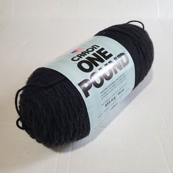 Caron One Pound Yarn BLACK 0503 No Dye Lot - Picture 5 of 8